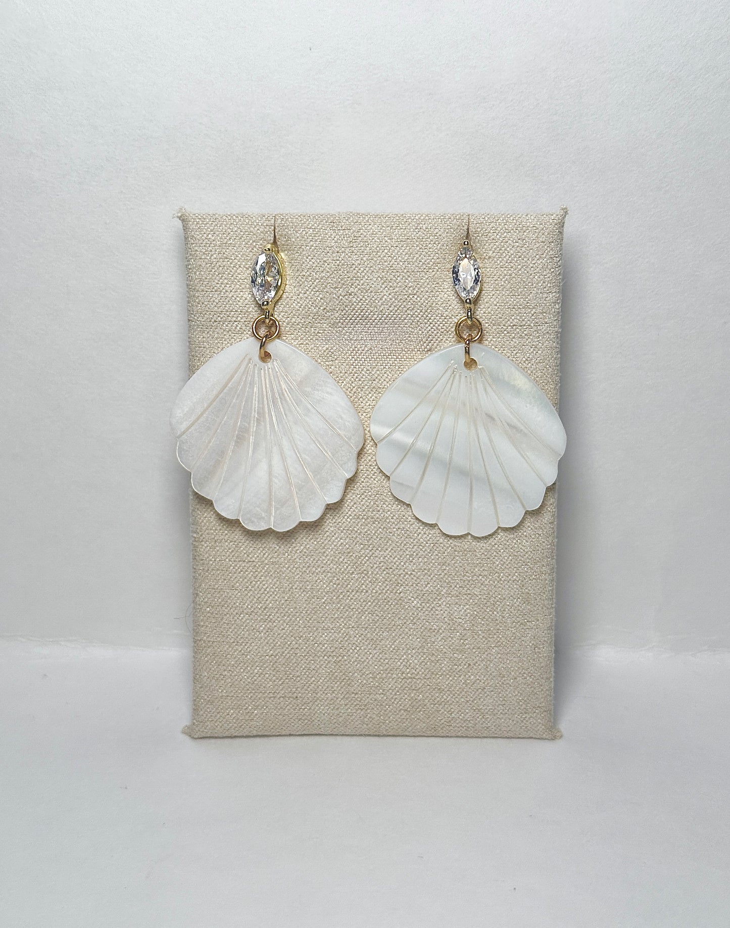Radiant Abalone Pearl Shell Drop Earrings Gold & Silver