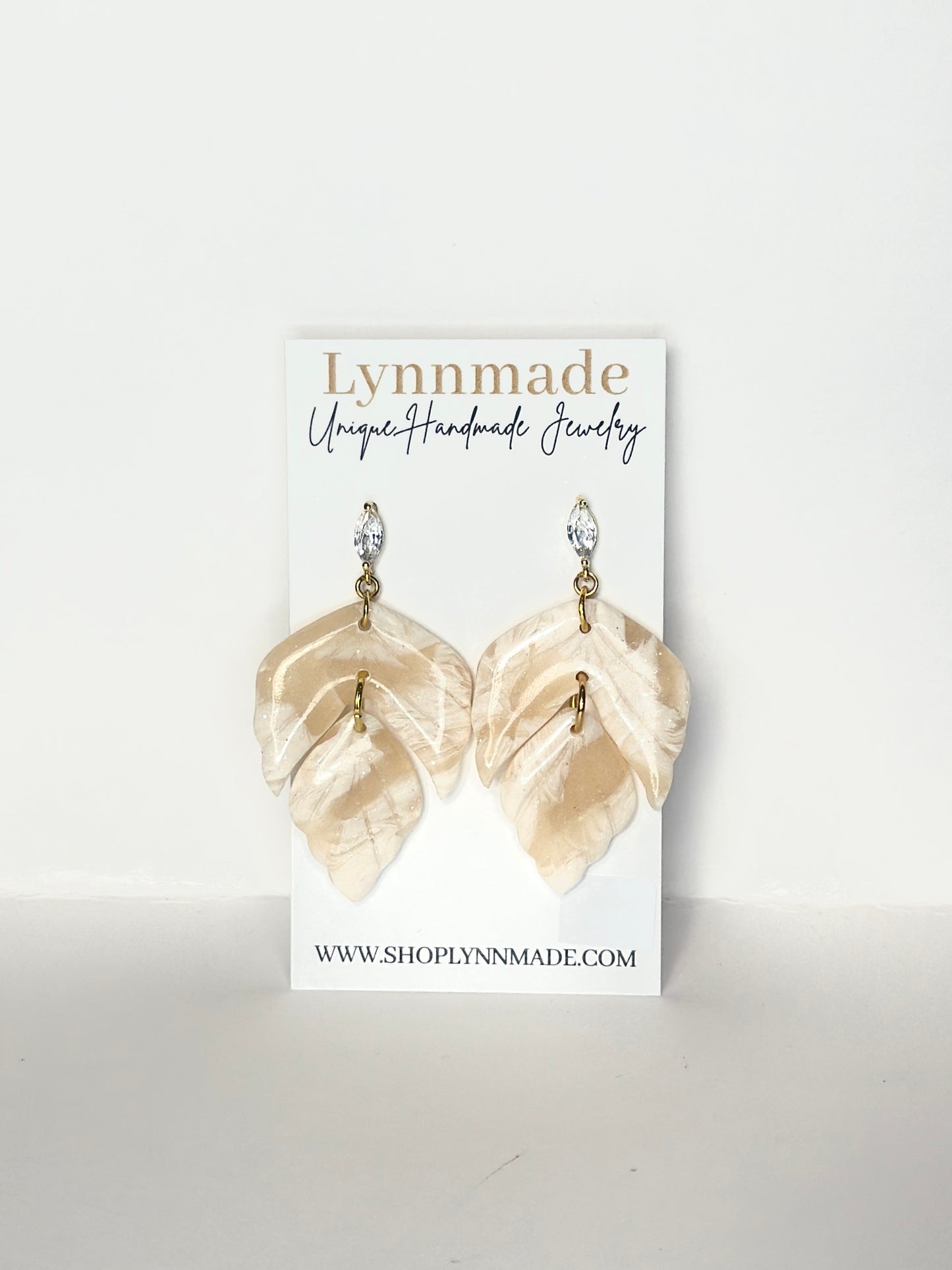 White Leaf Earrings