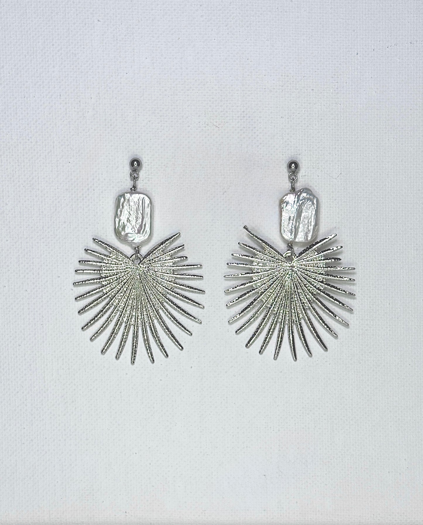 Pearl Flare Statement Earrings available in silver and gold