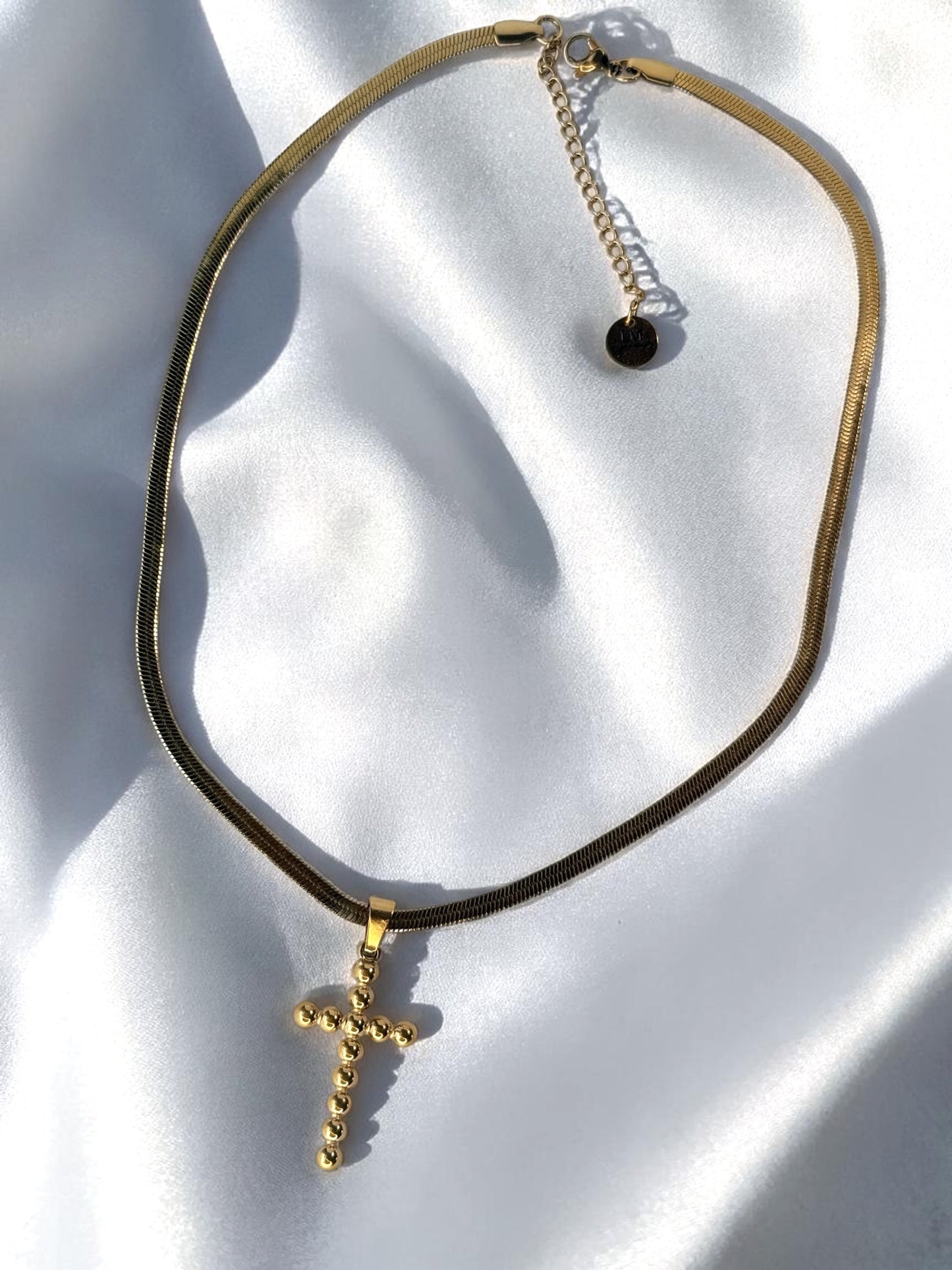 Statement Herringbone Cross Necklace