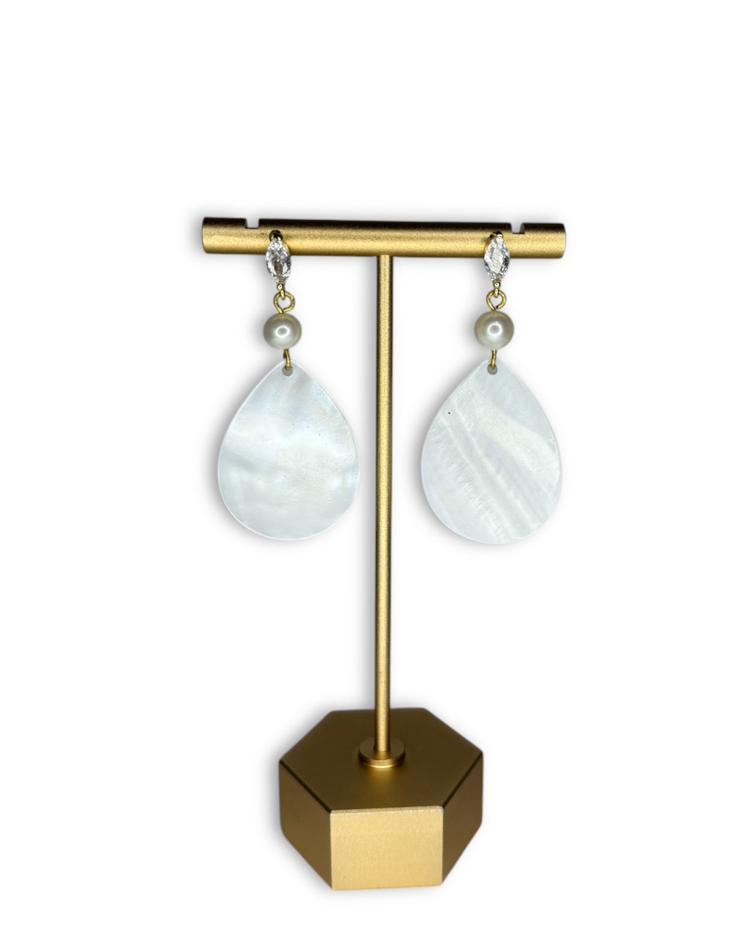 Mother of Pearl Leaf Earrings