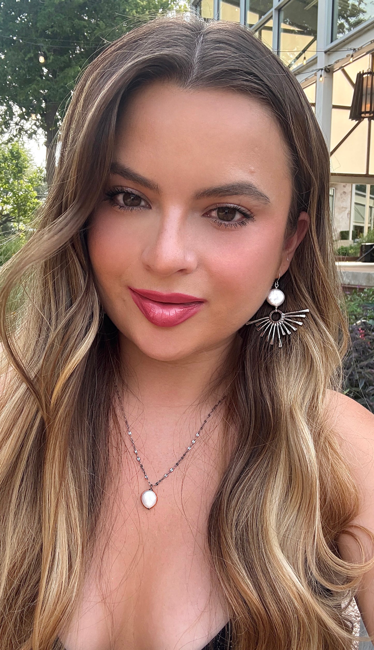 Freshwater Coin Sun Pearl Earrings