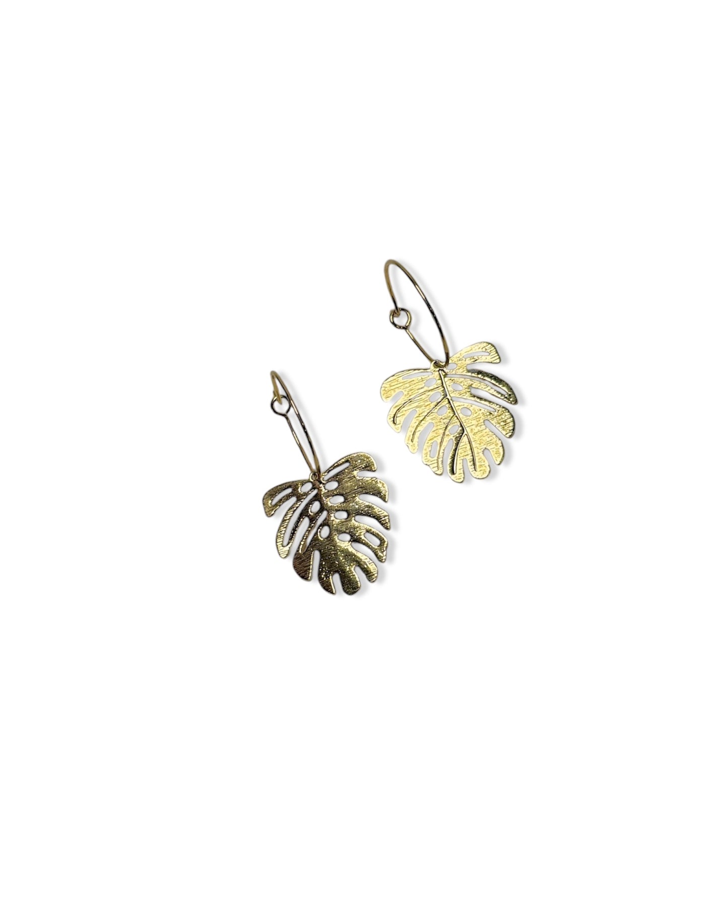 Mini Monstera Hoop Earrings
