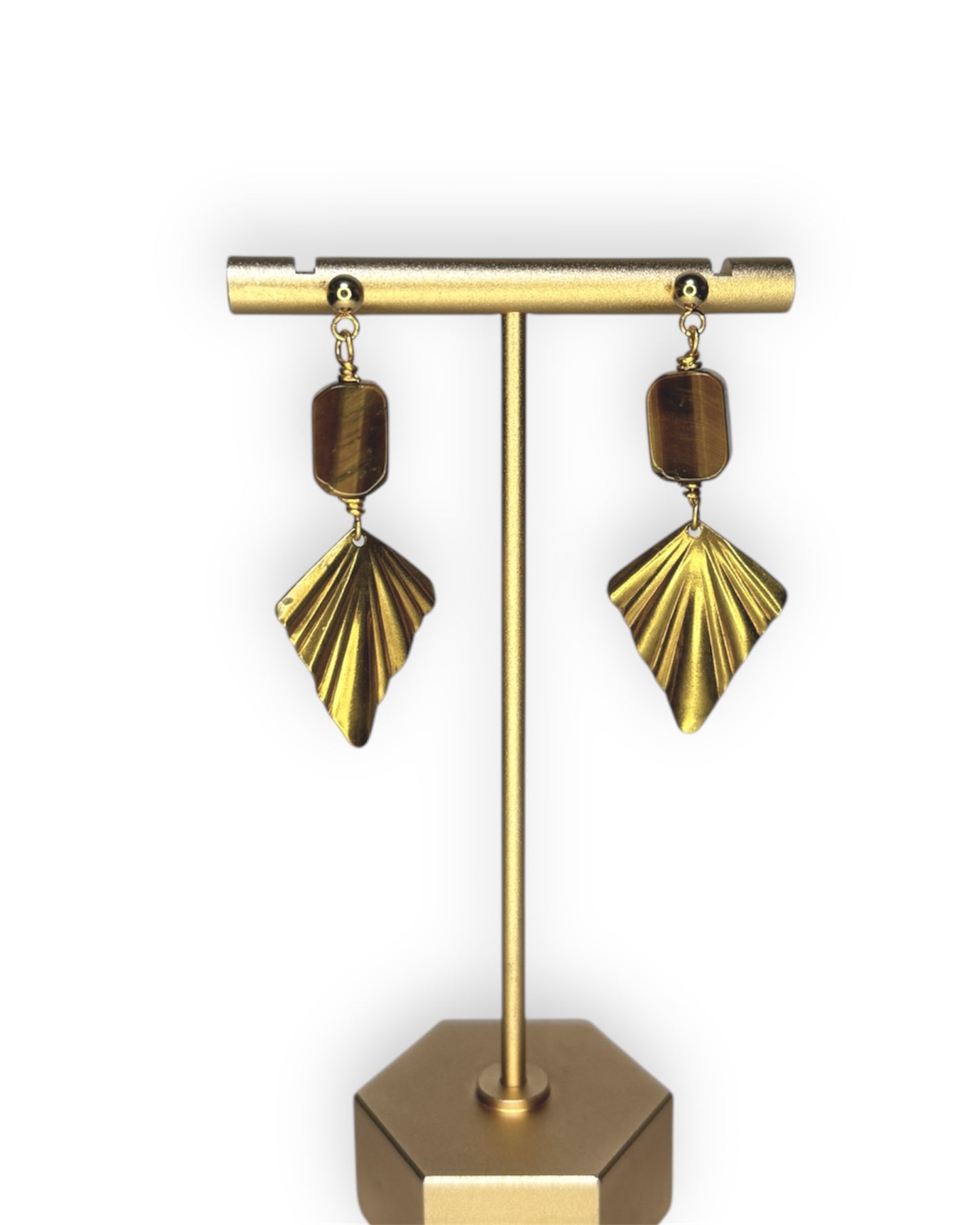 Golden Tiger Eye Stone Earrings