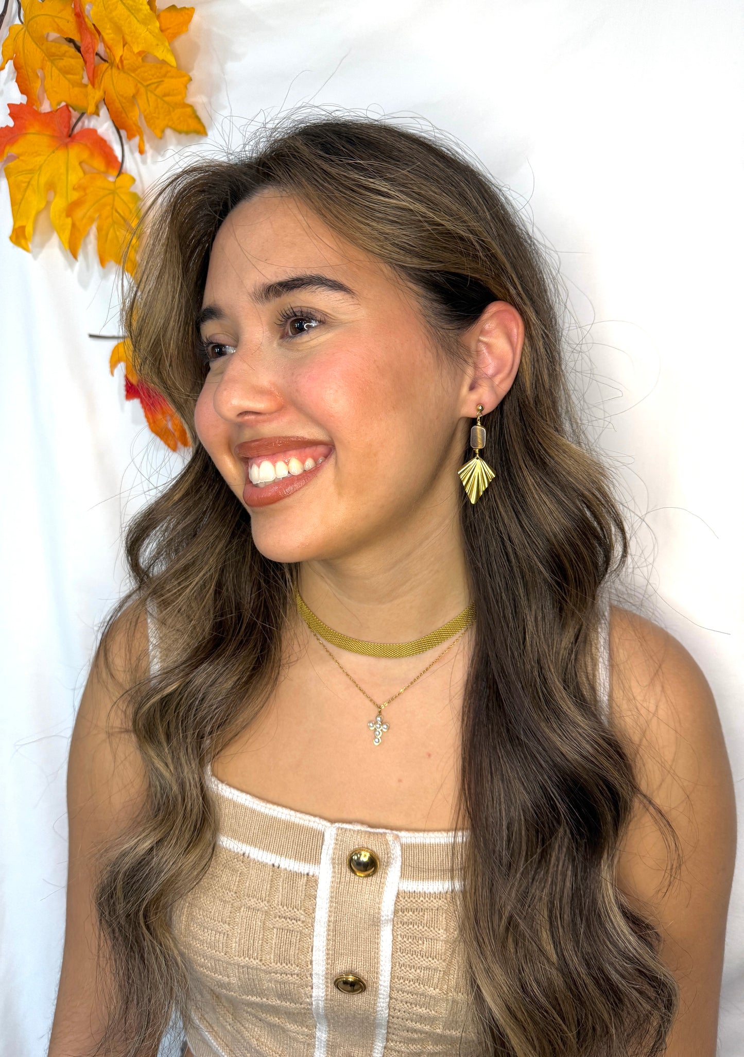 Golden Tiger Eye Stone Earrings