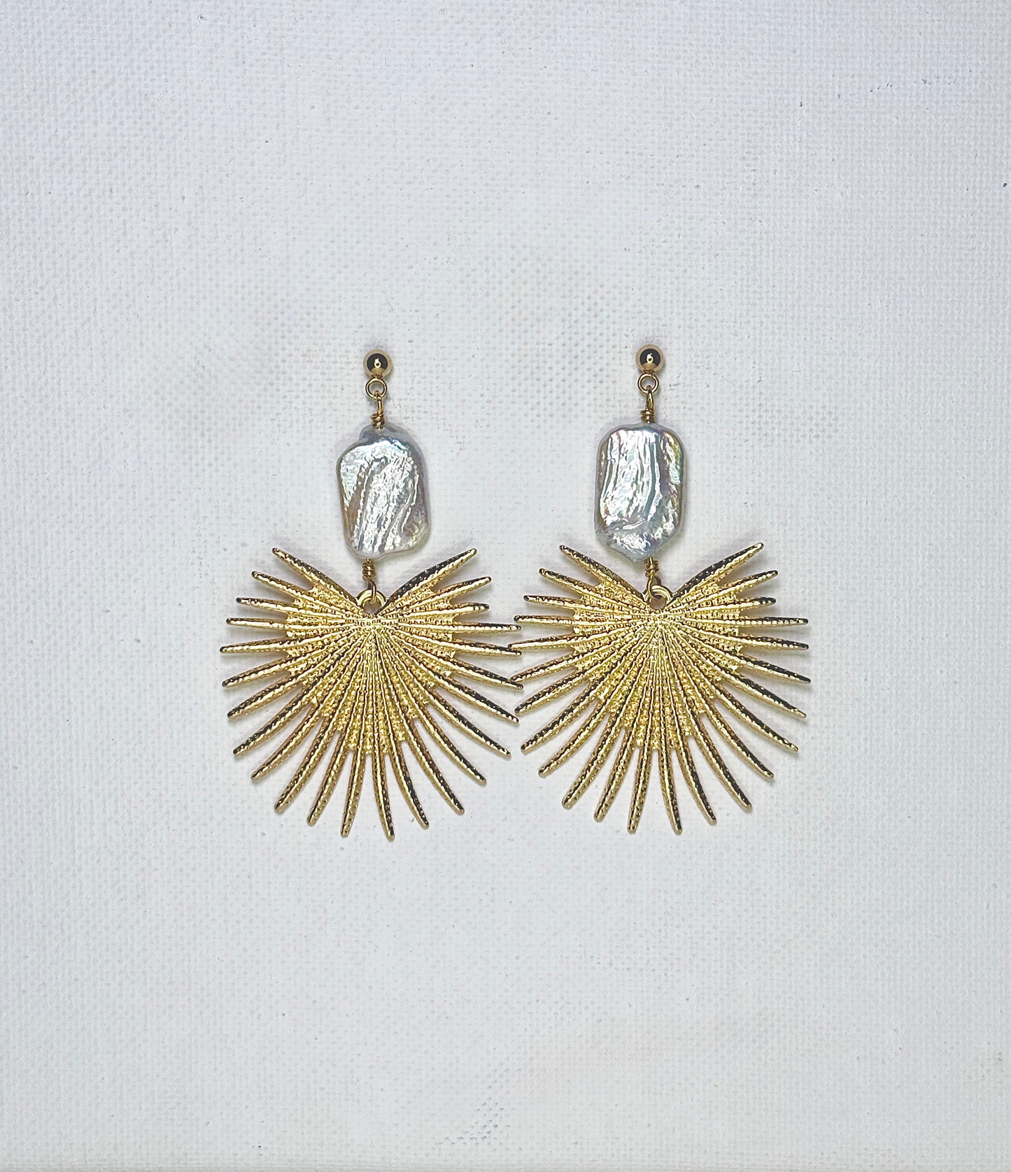 Pearl Flare Statement Earrings available in silver and gold