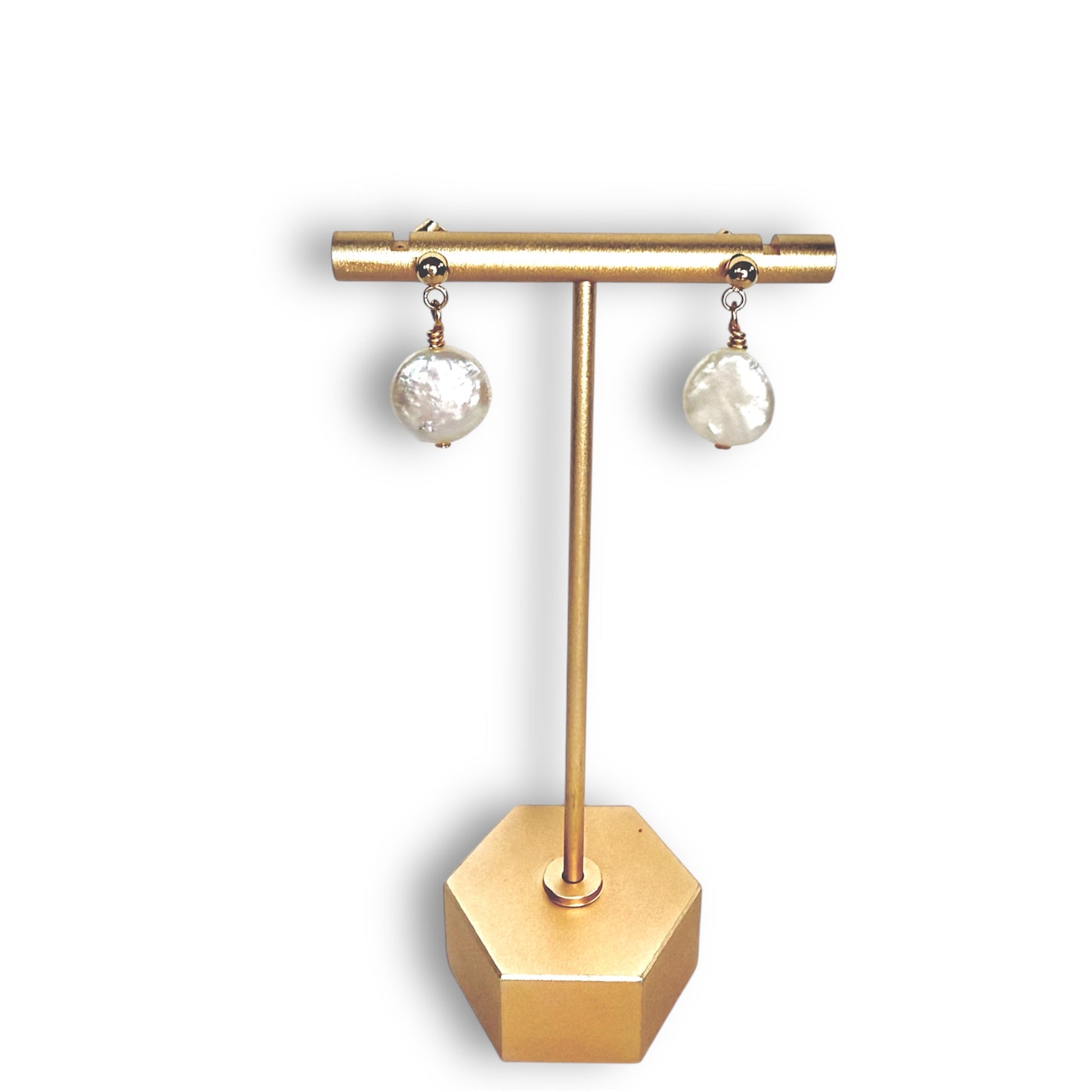Coin Pearl Dangle Earrings