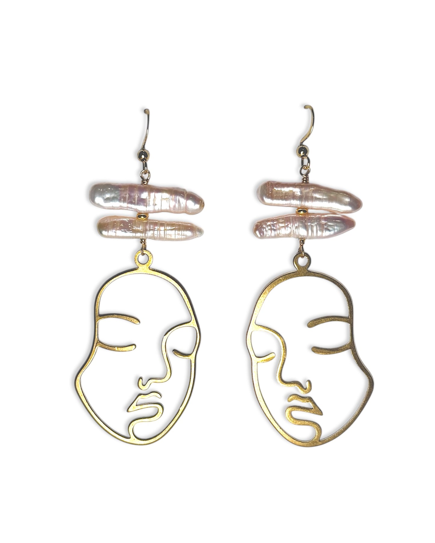 Biwa Pearl Face Earrings