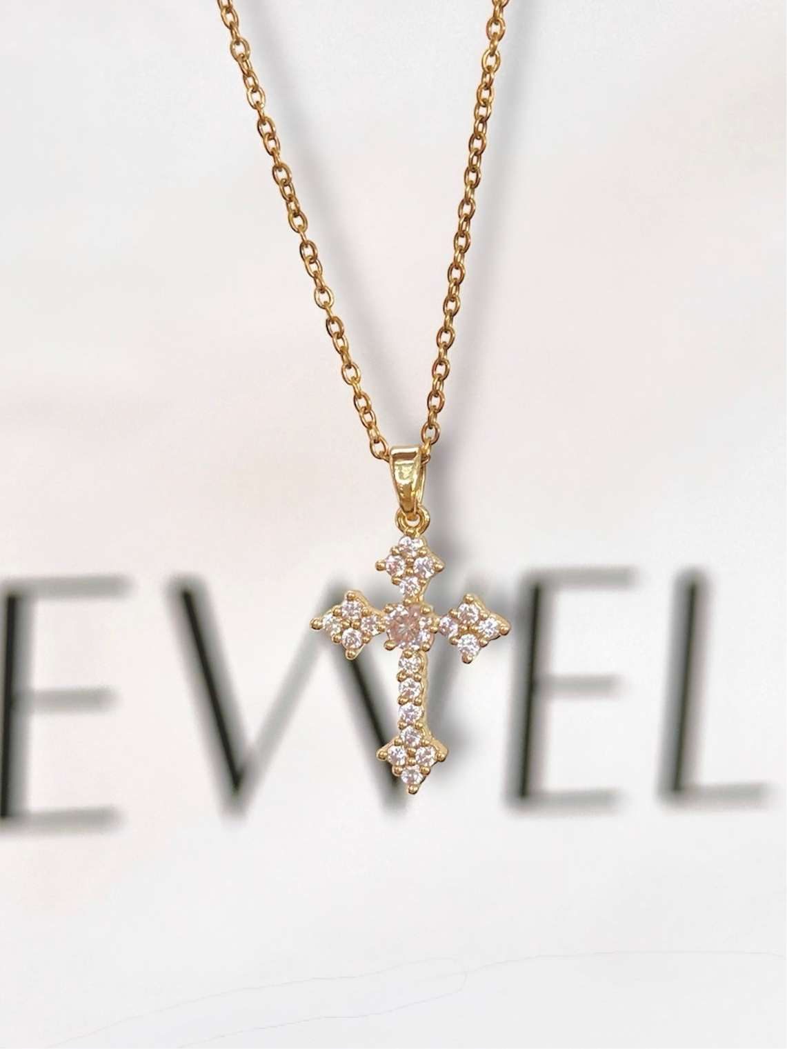 Dainty 18K Gold Plated Cross Necklace