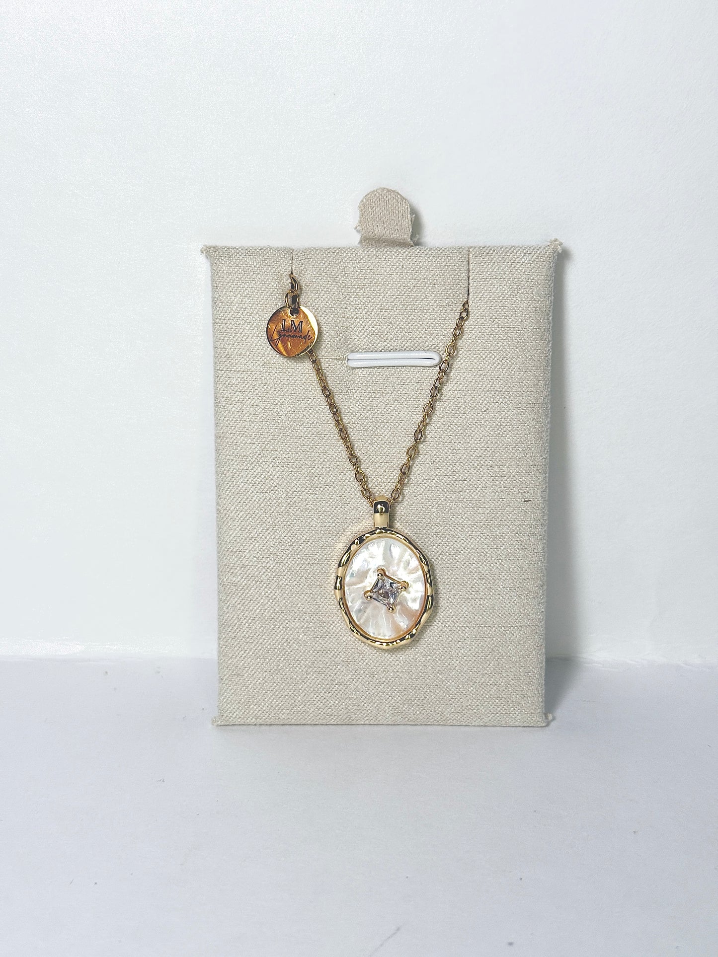 Golden Halo Mother of Pearl Necklace