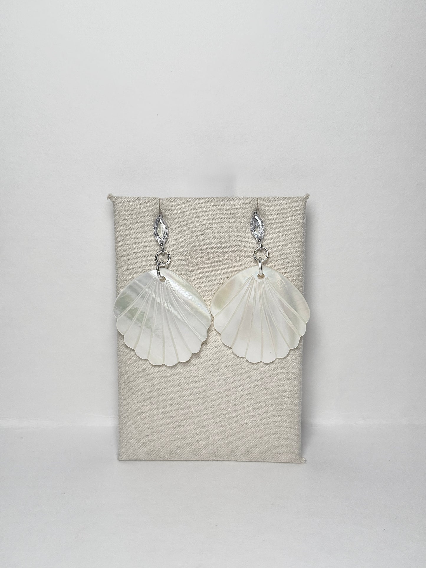 Radiant Abalone Pearl Shell Drop Earrings Gold & Silver