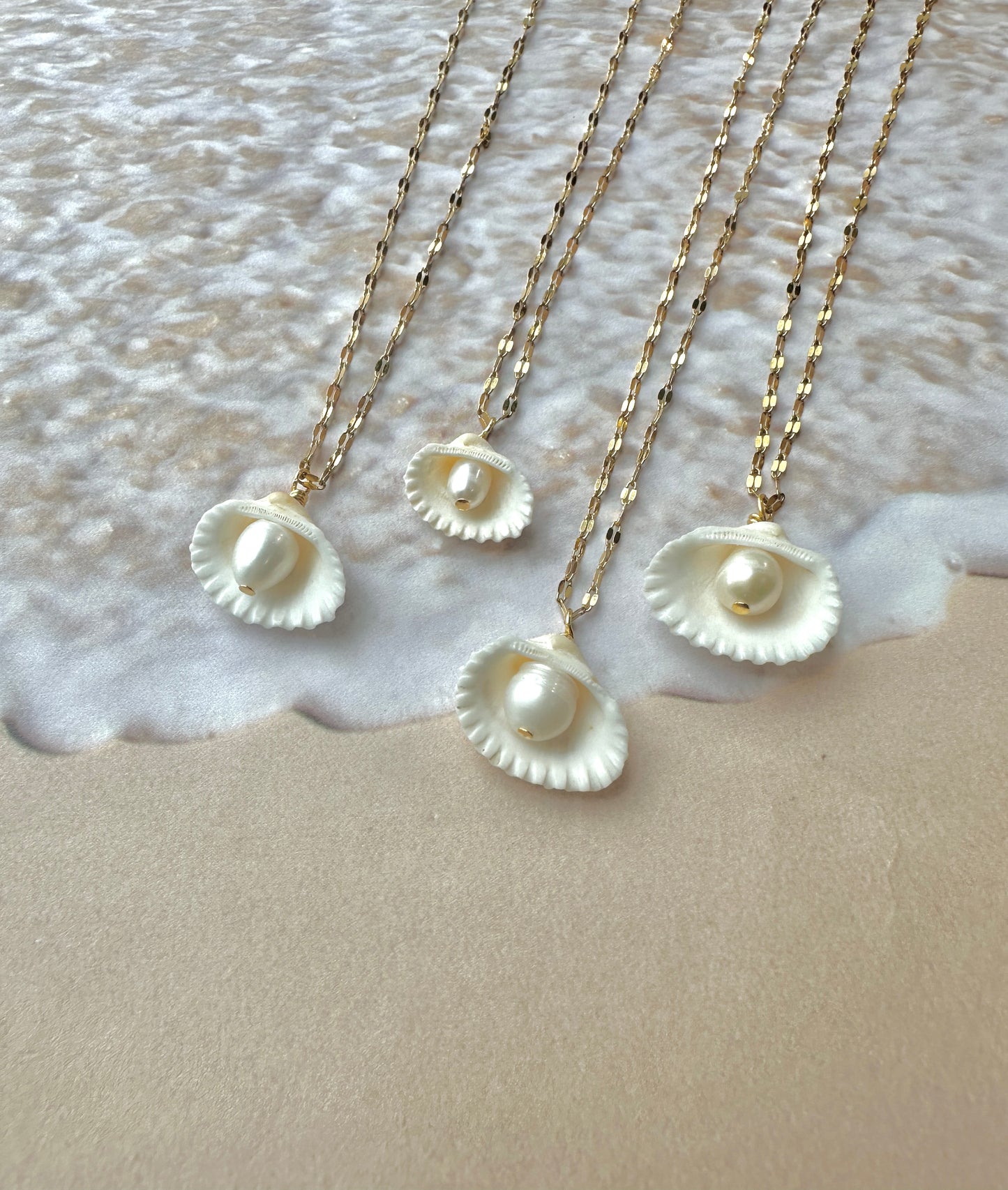 Seaside Serenity Shell Necklace Available in silver and gold