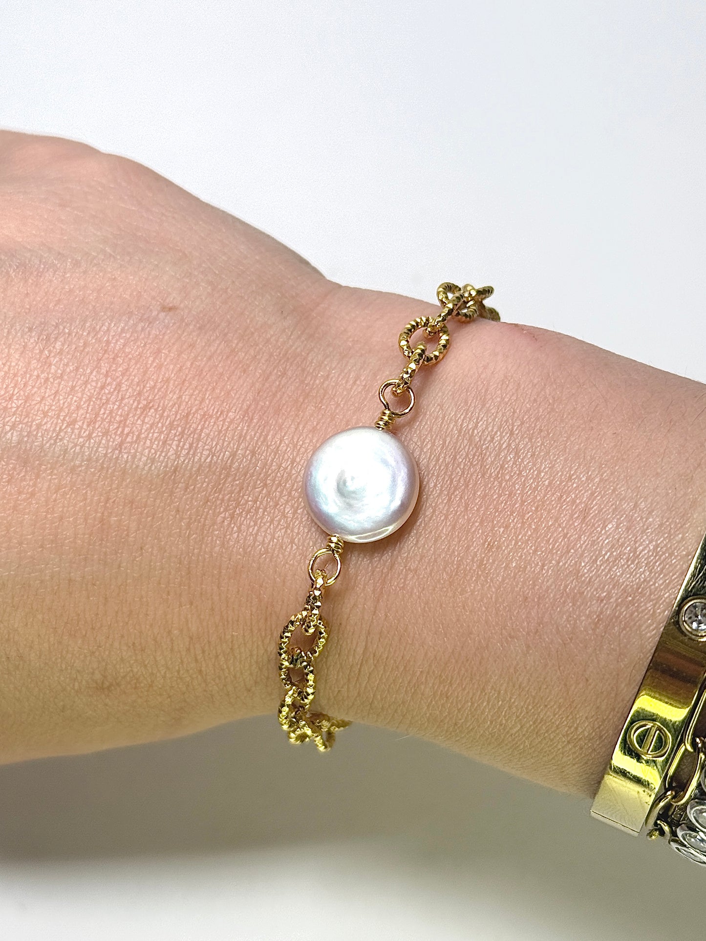 Glimmer Coin Pearl Bracelet
