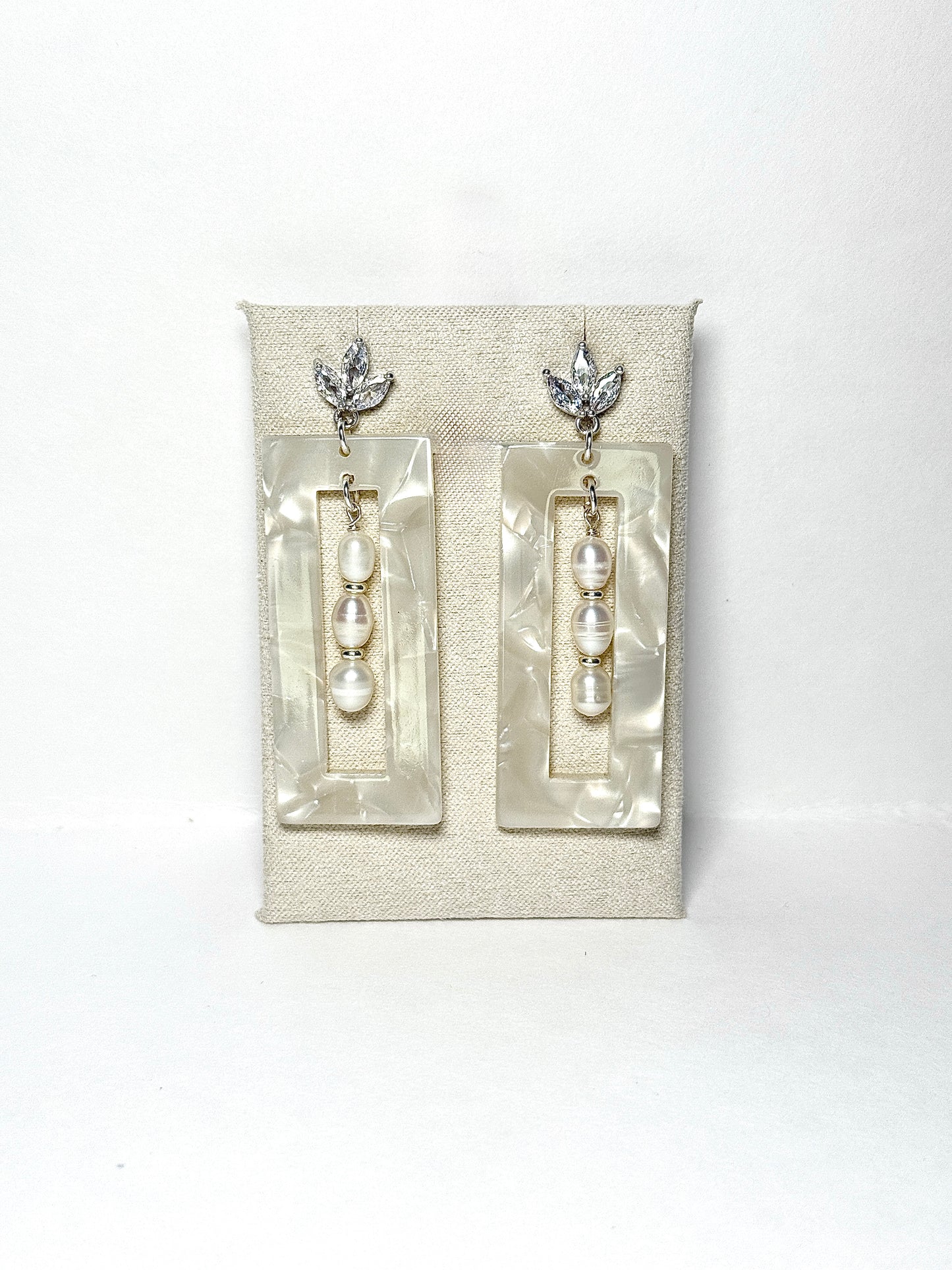 Pearl Glimmer Earrings available in gold and silver
