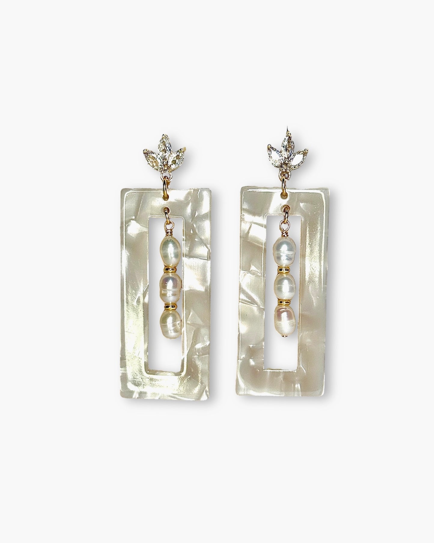 Pearl Glimmer Earrings available in gold and silver