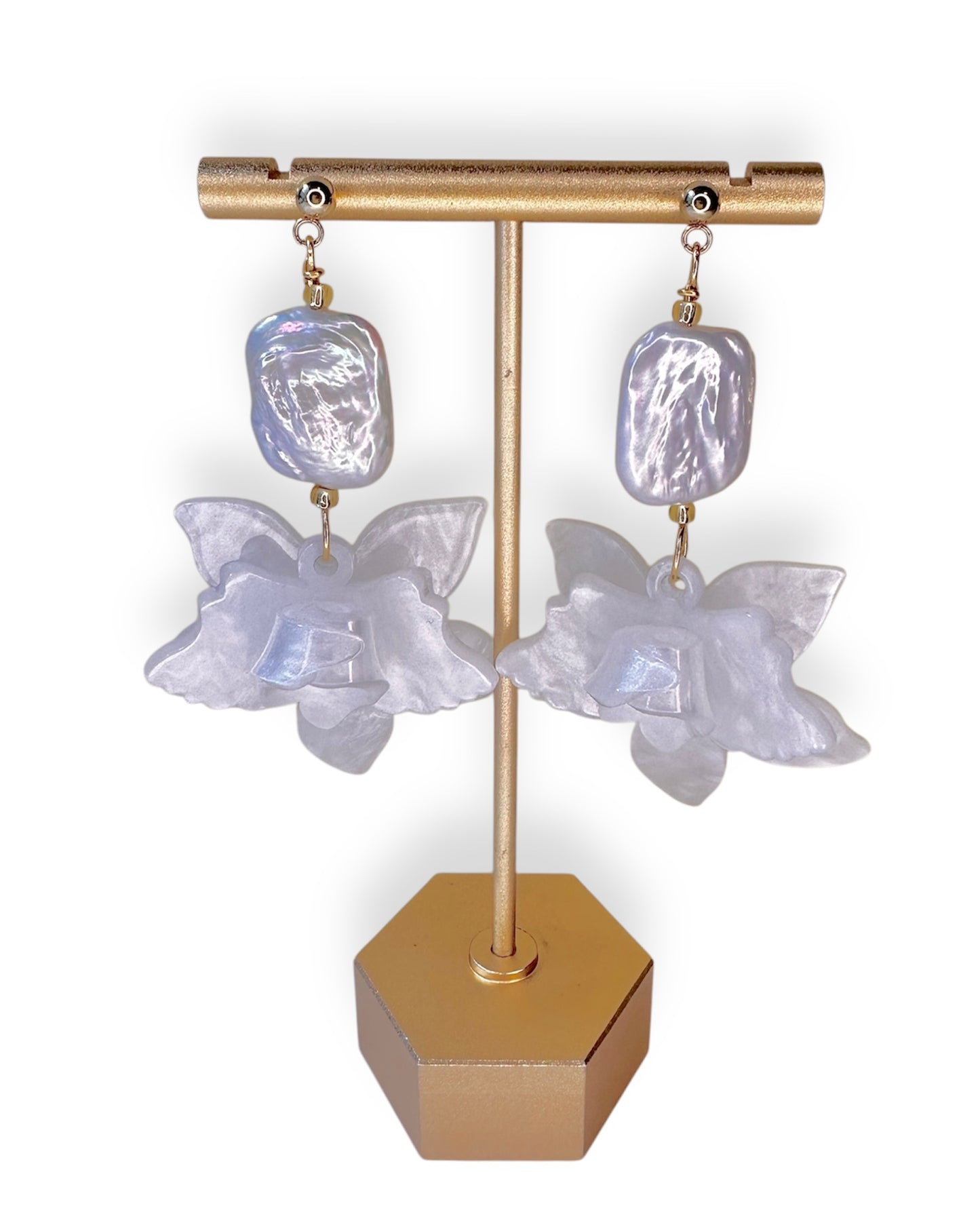 Gardenia Pearl Blossom Earrings