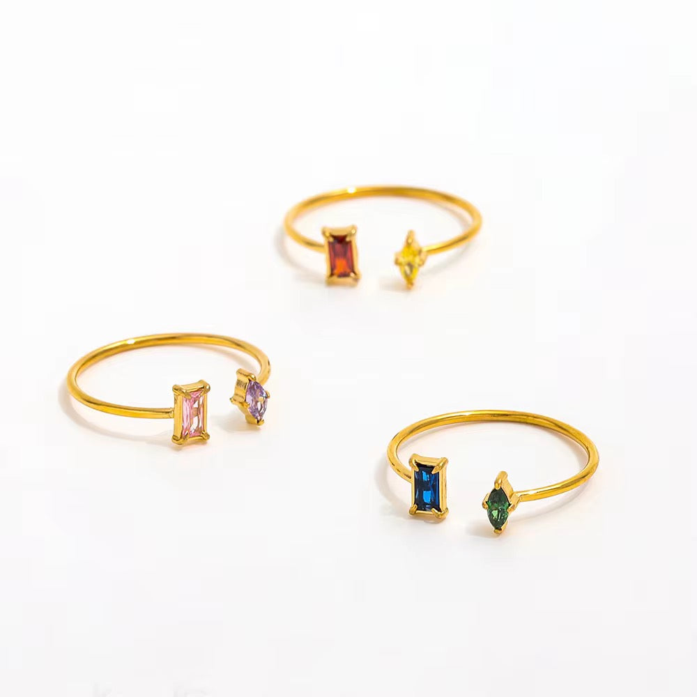 Adjustable Colorful Dainty Ring