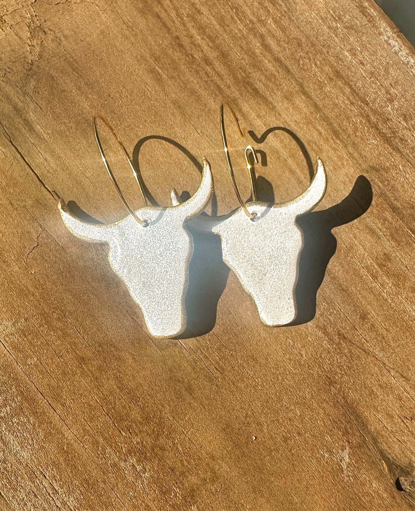 bull earrings white cow earrings sparkle bull earrings