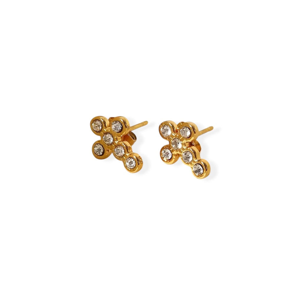 Pave Cross Stud Earrings