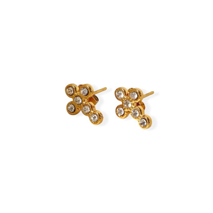 Pave Cross Stud Earrings