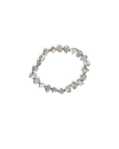 Keshi Pearl & Gold Bead Bracelet