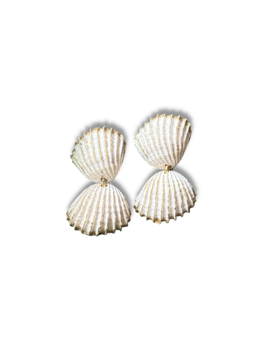 Double Shell Clay Earrings