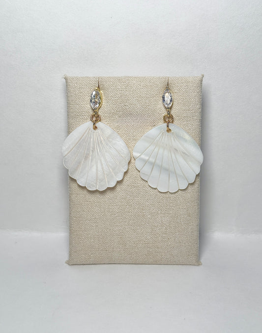 Radiant Abalone Pearl Shell Drop Earrings Gold & Silver