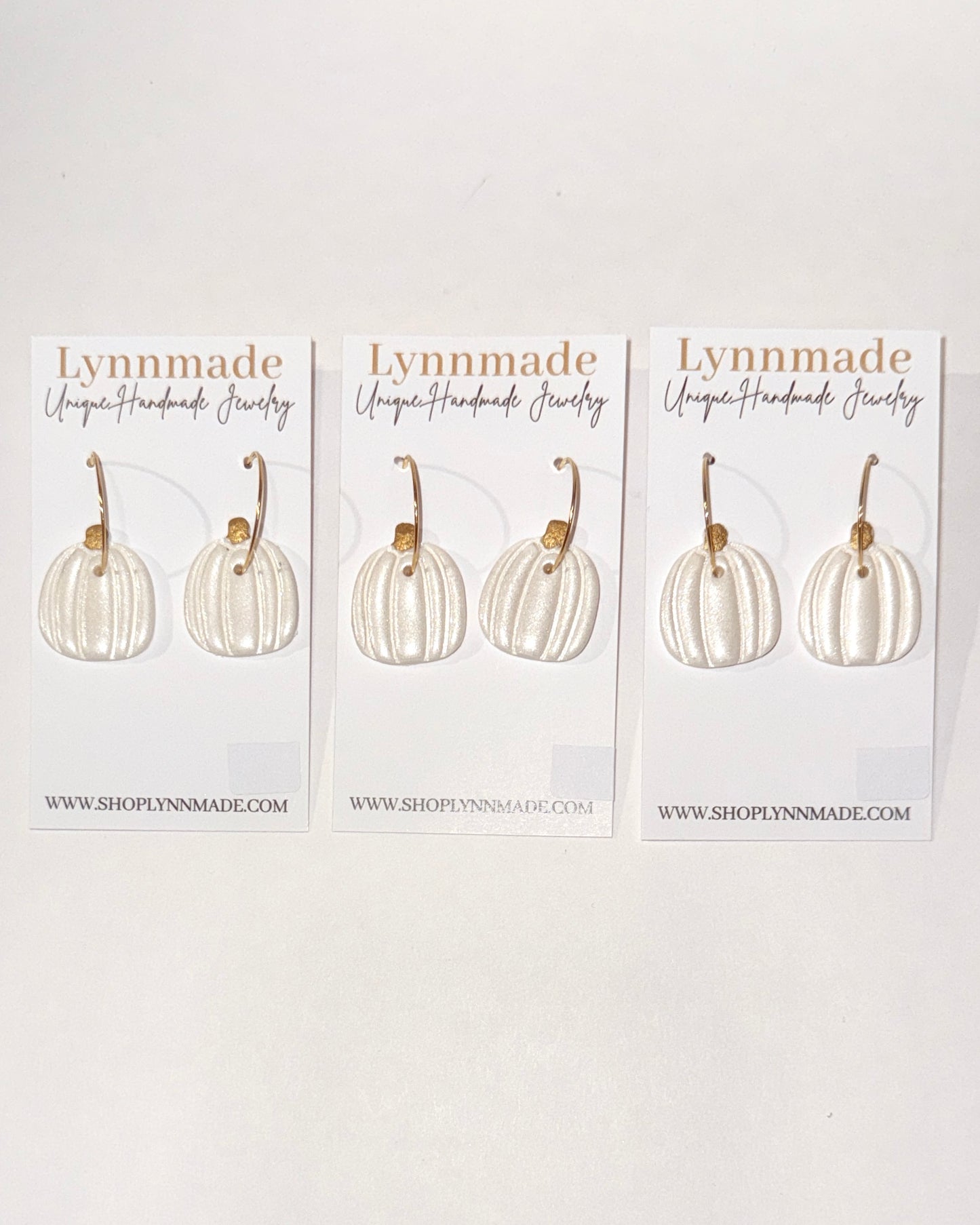 Sparkle White Pumpkin Earrings