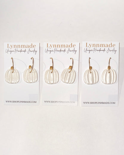 Sparkle White Pumpkin Earrings