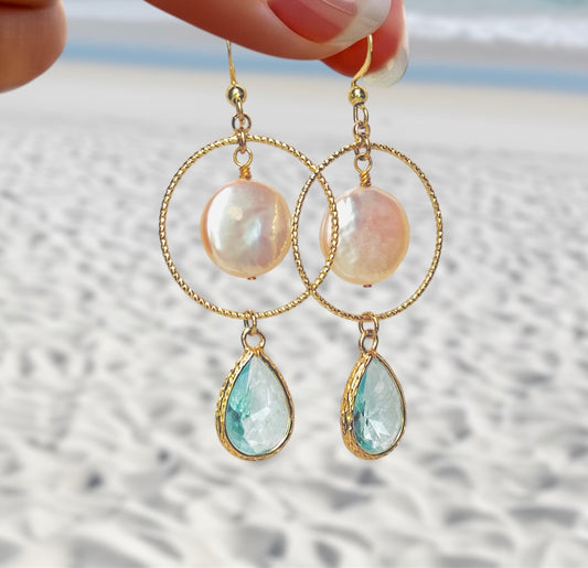 Ocean Pearl Cascade Earrings