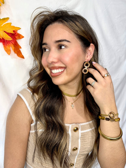 Amber Shell Hoop Earrings