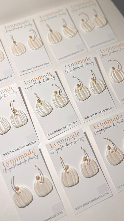Sparkle White Pumpkin Earrings