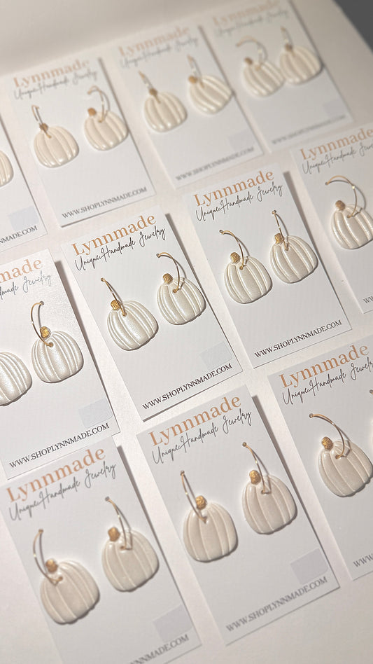Sparkle White Pumpkin Earrings