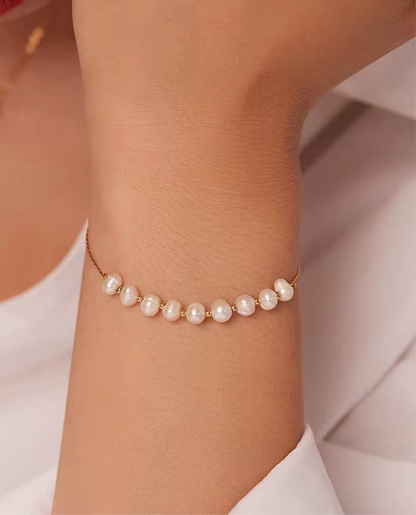 Golden Horizon Pearl Bracelet