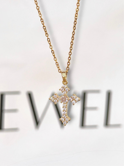 Dainty 18K Gold Plated Cross Necklace