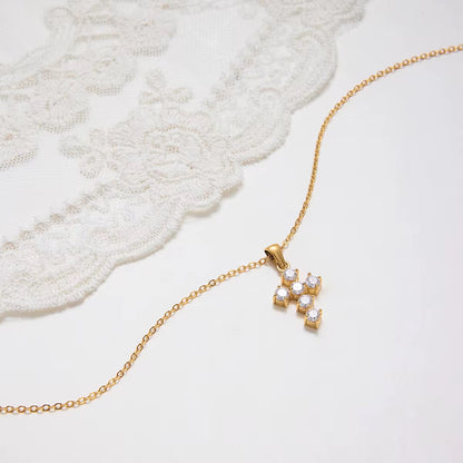 Golden Aura Cross Necklace