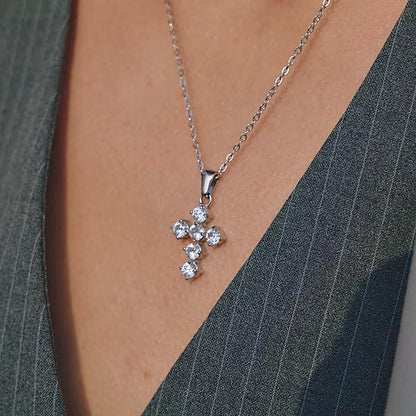 Golden Aura Cross Necklace