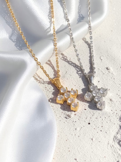 Golden Aura Cross Necklace