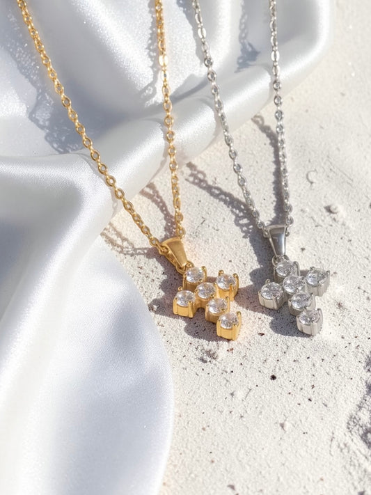 Golden Aura Cross Necklace