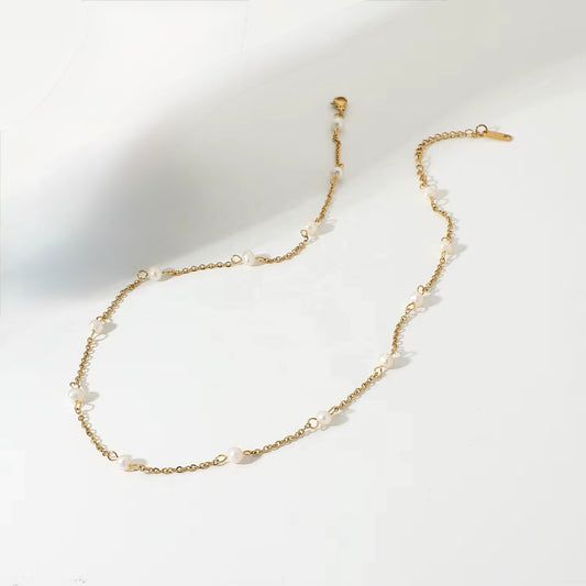 Multiple Dainty Freshwater Pearl Chain Necklace