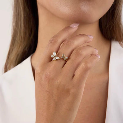 Crystal Butterfly Glow Ring