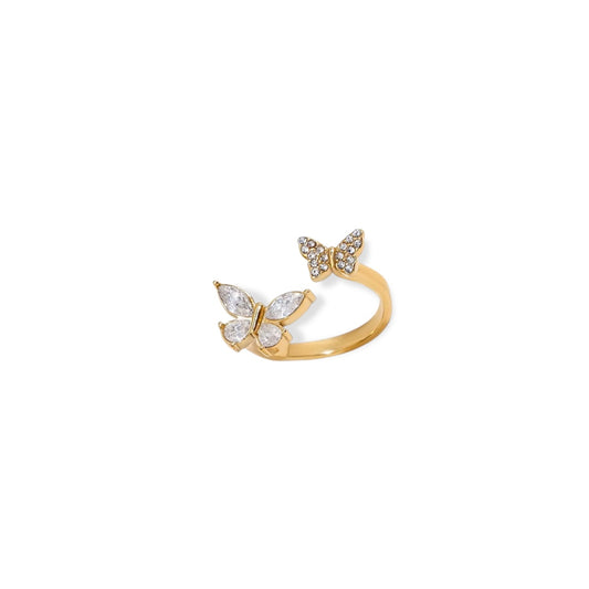 Crystal Butterfly Glow Ring