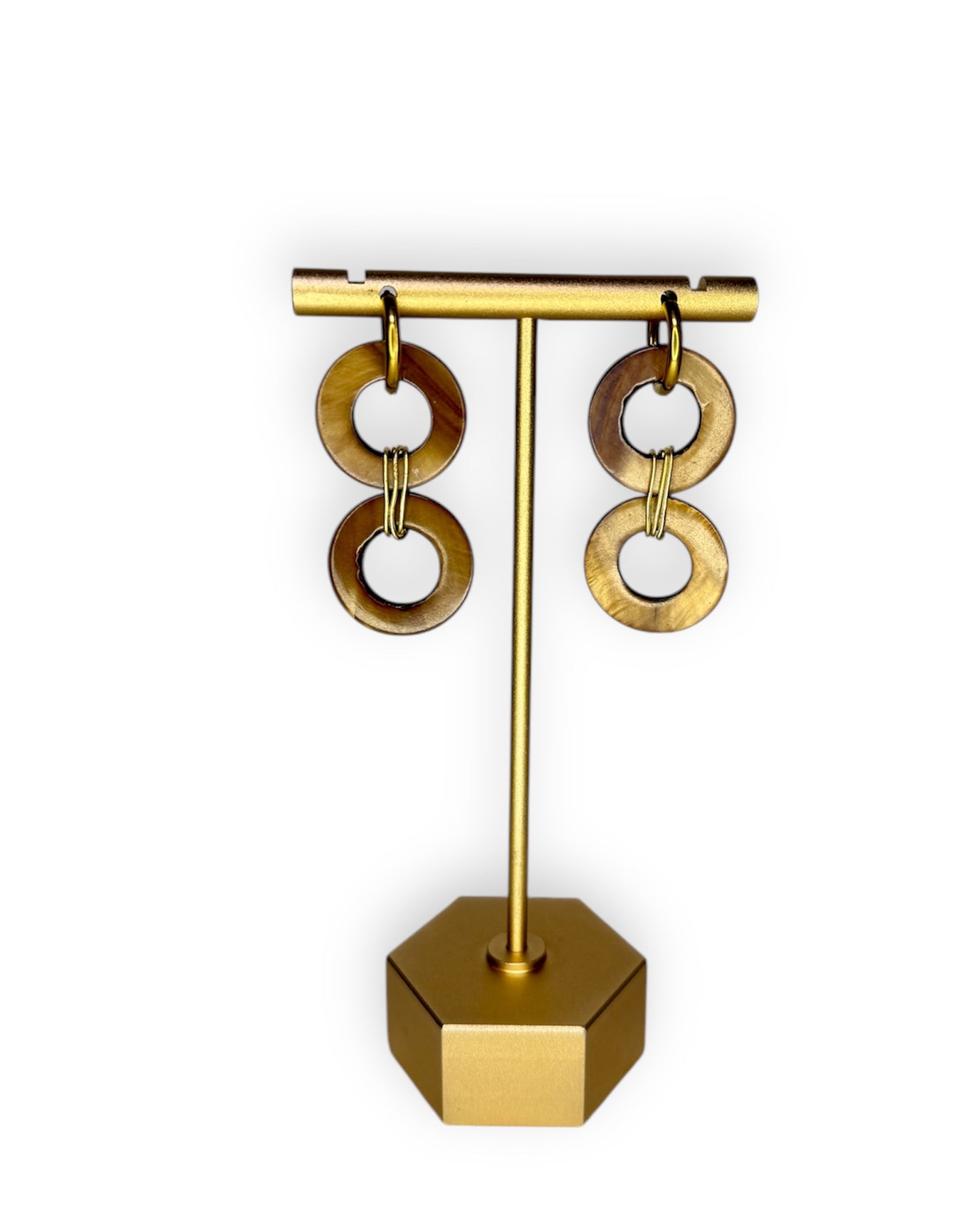 Amber Shell Hoop Earrings