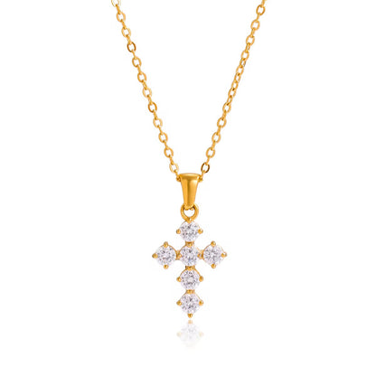 Golden Aura Cross Necklace