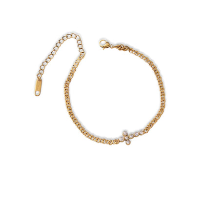 Pave Cross Chain Bracelet