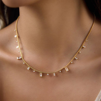 Luxe Crystal Square Box Chain