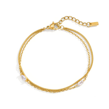 The Marquise Zircon Snake Chain Bracelet