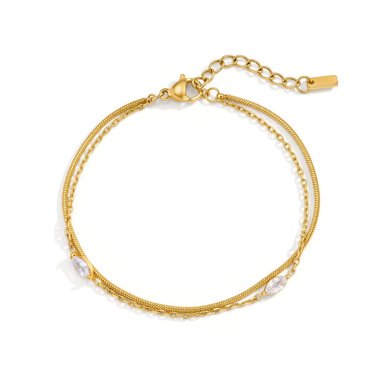 The Marquise Zircon Snake Chain Bracelet