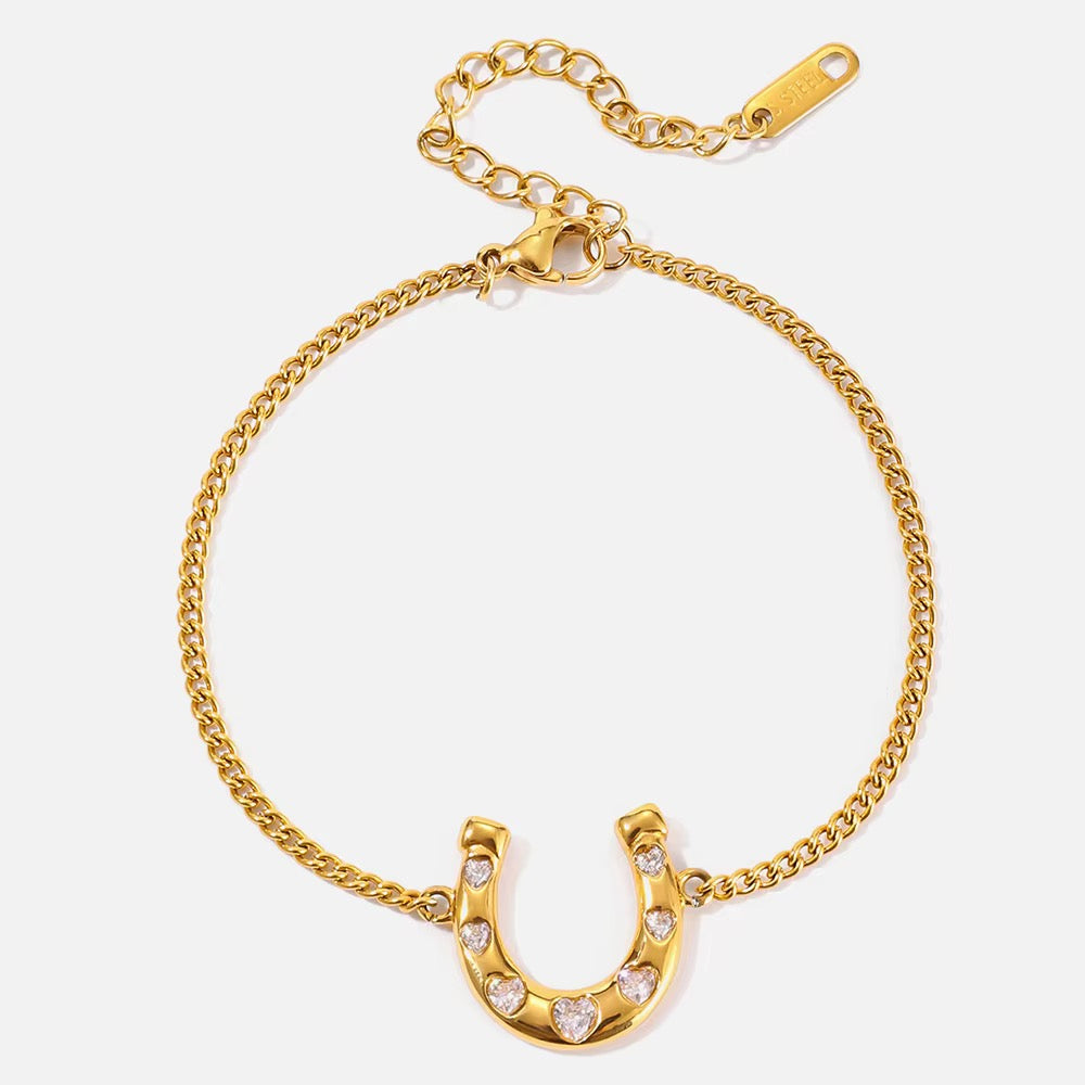 The Lucky Horseshoe Zircon Pendant Bracelet
