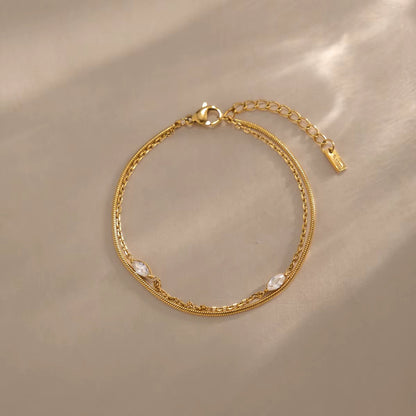 The Marquise Zircon Snake Chain Bracelet